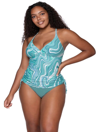 Tankini swimsuit Sunsets Separates Mix and match swimwear Beachwear Resort wear Adjustable straps Underwire support Bikini bottoms Swimwear separates Summer fashion Ocean Waves