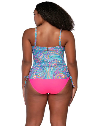 Tankini swimsuit Sunsets Separates Mix and match swimwear Beachwear Resort wear Adjustable straps Underwire support Bikini bottoms Swimwear separates Summer fashion Paisley Pop