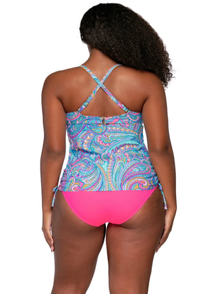 Tankini swimsuit Sunsets Separates Mix and match swimwear Beachwear Resort wear Adjustable straps Underwire support Bikini bottoms Swimwear separates Summer fashion Paisley Pop