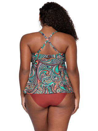 Sunsets Escape, Tori Tankini, Andalusia print
 Women's tankini top, swimwear, swimsuit, bathing suit Adjustable straps, supportive fit, full coverage, molded cups, underwire support, tummy control
 Soft fabric, quick-dry, stretch fit, comfortable swim top
Beachwear, resort wear, vacation swimwear, poolside fashion, summer outfit Andalusia print, floral tankini, vibrant swimwear