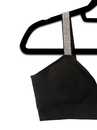 Plunge Bra With Crystal Straps - Strap Its crystal bra