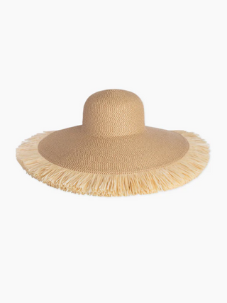 A dramatic picture hat with a round crown and extravagantly fringed brim, made of Squishee® is sure to turn heads!
This flirty, tropical sun hat with a wide brim, will provide maximum sun protection for the face, neck, and shoulder area