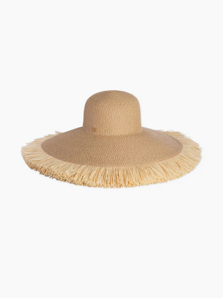 A dramatic picture hat with a round crown and extravagantly fringed brim, made of Squishee® is sure to turn heads!
This flirty, tropical sun hat with a wide brim, will provide maximum sun protection for the face, neck, and shoulder area