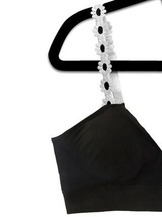 Black Plunge with Black White Flowers Strap Its