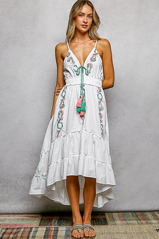 beach dress
sleeveless maxi dress
spaghetti strap dress
V-neck dress
tassel tie dress
tassel detail dress
empire waist dress
smocked waist dress
tiered maxi dress