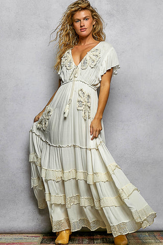 Women's V-neck dress
Women's long dress
Casual maxi dress
Summer viscose dress