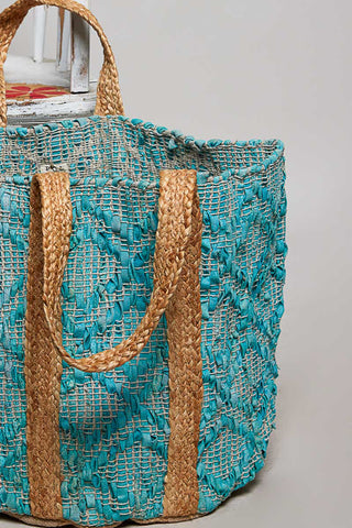 aqua beach tote, turquoise beach bag, woven tote, straw tote, woven beach bag, oversized tote, beach vacation bag, summer tote, coastal bag, boho tote, braided handle tote, tropical bag, resort bag, vacation tote, turquoise tote, aqua tote