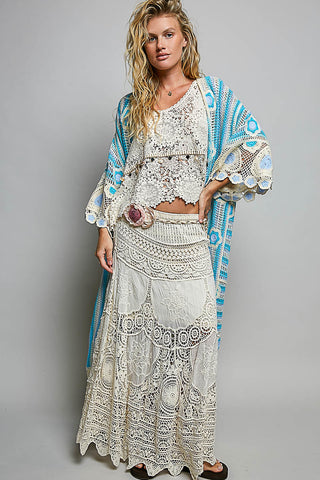 bohemian kimono, crochet kimono, handmade crochet cardigan,