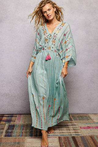 Relaxed fit embroidered dress
Tassel tie neckline dress
Artisan embroidery dress
Casual bohemian maxi dress
Spring summer maxi dress
Beach vacation dress
Cottagecore maxi dress
Western boho dress
Romantic boho maxi
Breathable cotton dress
Everyday flowy maxi dress