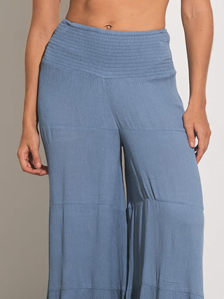 Deep Blue Wide leg pants Rome pants Elan clothing Boho chic pants Comfortable trousers Casual fashion Women's pants Summer pants High waist pants Flowing trousers Resort wear Stylish bottoms Lightweight fabric Trendy fashion Versatile pants