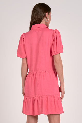 Collared Tiered Mini Dress