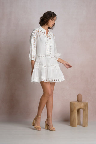 Collared mini dress
3/4‑sleeve dress
Breezy silhouette
Lightweight feel
Casual chic
Day‑to‑evening dress
Eyelet cutout trim
Delicate trim details
Separate slip lining
Collared neckline
Relaxed fit
Effortless style
Breathable fabric
Lightweight weave
Airy texture
Comfortable wear
Daytime outing outfit
Vacation dress
Resort wear
Everyday casual elegance
Pair with sandals or wedges
Elevated summer style
Elan Solace dress
Eye