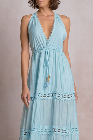 light blue maxi dress
blue halter maxi dress
women's resort maxi dress
beach maxi dress
summer maxi dress
vacation dress
beach vacation dress
resort wear dress
boho maxi dress
