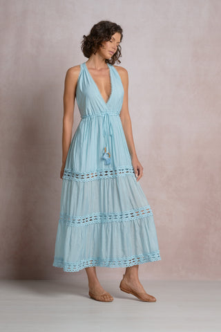 lace trim maxi dress
crochet trim dress
halter neck dress
flowy maxi dress
coastal maxi dress
baby blue dress
light blue halter maxi dress for women
flowy blue resort dress for vacation
light blue beach maxi dress with lace trim
women's boho halter maxi dress
light blue maxi dress for beach vacation
elegant resort wear dress for women
blue lace trim maxi dress for summer
flowy halter dress for tropical vacations
light blue vacation dress for resort wear
bohemian lace detail maxi dress
