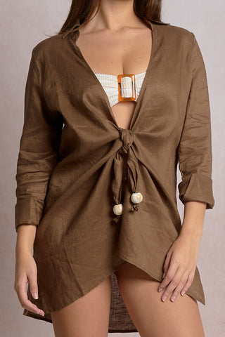 Long Sleeve Linen Shirt Dress The Beach Corner LLC Long Sleeve Linen Shirt Dress The Beach Corner LLC