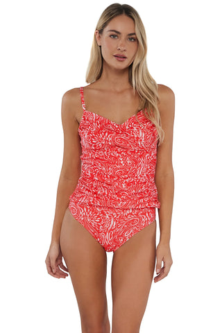 Sunsets Majorca Simone Tankini
Sunsets Simone Tankini Top Majorca
Majorca Simone Tankini by Sunsets
Simone Tankini 81T
shirred sides tankini
crossover neckline tankini
adjustable convertible straps tankini
removable cups swim top
