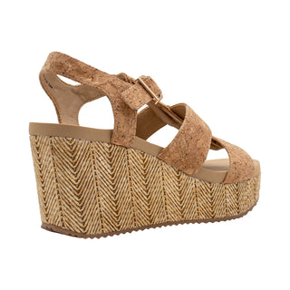 Beige wedge sandal with cork strap