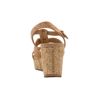 Beige wedge sandal with cork strap 