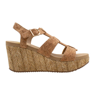 Brown cork wedge sandal 