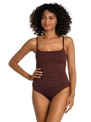 Swimwear
One-Piece Swimsuit
Stylish Beachwear
Elegant Swimwear
La Blanca Swim Collection
Summer Fashion
Beach Vacation Look
Chic Swimsuit Design
Comfortable Swimwear Fit
Poolside Style
Java
Brown
