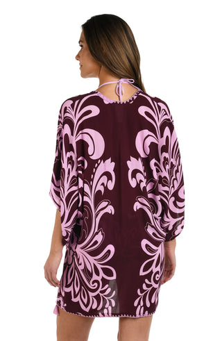 tropical floral print
pink and burgundy floral kimono
boho beach kimono
lightweight sheer cover up
flowy kimono cardigan
wide sleeve kimono
tassel trim cover up
embroidered trim kimono
airy beachwear layer