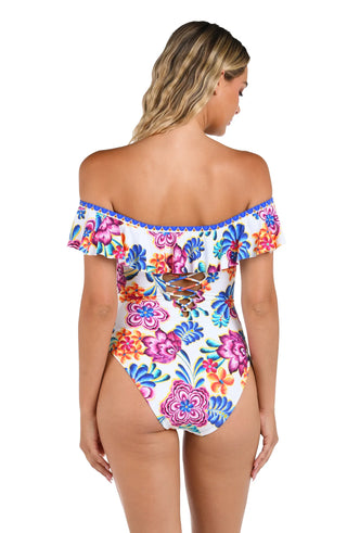 tropical floral print swimsuit
multicolor floral swimsuit
paradise floral swimwear
resort wear swimsuit
vacation one piece swimsuit
beach getaway swimwear

La Blanca Paradiso multi color swimsuit
La Blanca ruffle floral monokini style
La Blanca swimwear Paradiso collection
La Blanca botanical floral one piece