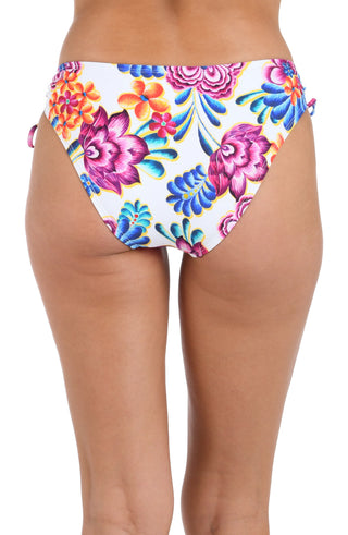 tropical floral bikini hipster bikini bottom side tie
adjustable side tie swim bottom
moderate cobottom La Blanca
white floral