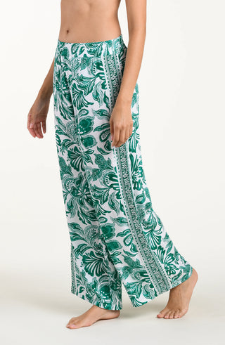 Women's green and white floral wide-leg pants
Tropical floral pants for beach vacations
Green botanical print resort wear pants
Flowy wide-leg pants for women on vacation
Women's floral pants for cruise vacations
Green and white tropical vacation pants
Comfortable wide-leg resort pants for women