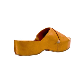 Tan open-toe shoe 
