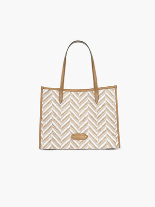Eric Javits Palmoway Tote White Mix Tote Designer Tote Bag Summer Tote Luxury Beach Bag Woven Tote Casual Chic Tote Versatile Handbag Lightweight Tote Travel Bag Resort Wear Accessory Everyday Tote Fashionable Tote Spacious Tote Bag