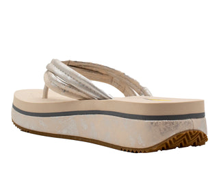 Beige sandal with a platform sole