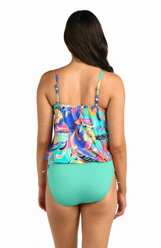 Underwire V-Neck Blouson Tankini Top