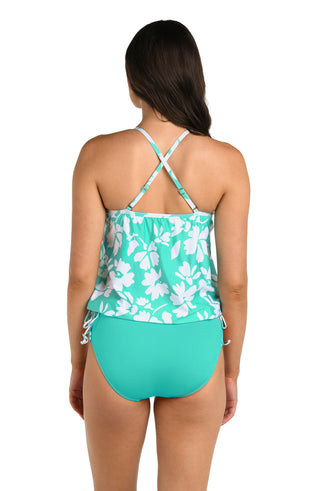 Underwire V-Neck Blouson Tankini Top