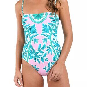 vacation resort swimsuit
teal pink tropical swimsuit
flattering tummy control swimwear
removable strap one piece swimsuit
chic palm leaf swimsuit
Caribbean print one piece
elegant strapless swimwear

resortwear
beach vacation outfit
poolside style
cruise wear
cabana style
luxury swim
tropical glam
vacation essentials
summer swim fashion
coastal chic