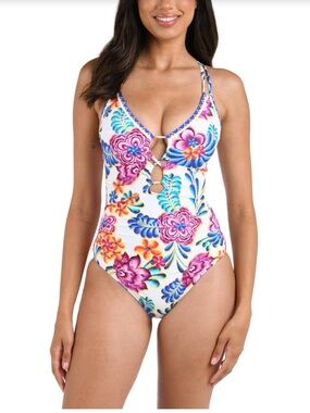 La Blanca floral lace-up one piece bathing suit
La Blanca tummy control lace up swimsuit
La Blanca underwire lace front one piece
La Blanca shirred floral one piece swimsuit
La Blanca strappy back lace up one piece

La Blanca floral one piece swimsuit white multi
La Blanca lace up one piece “Paradiso” print

#LaBlancaSwim
#FlorDeParadiso
#LaceUp