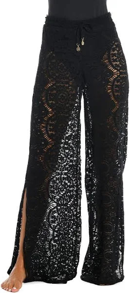 Black crochet pants for women
High-waisted palazzo pants
Boho beach pants black
See-through crochet pant
Black resort wear pants
Lightweight summer crochet trousers
Crochet bell bottom pants
Trendy wide leg black pants
Elegant beach cover up pants
Stylish vacation pants women