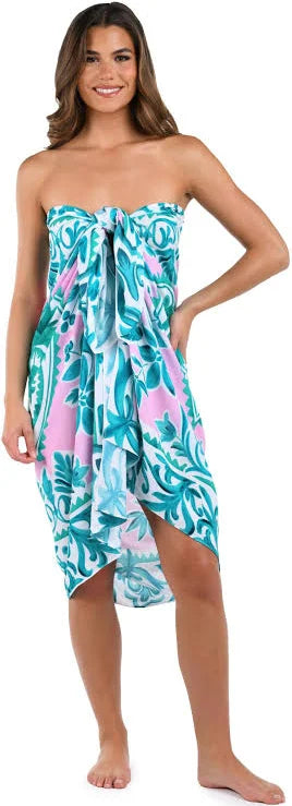 beach vacation accessory
swimwear wrap skirt
botanical print pareo
island resort cover-up
chic beach wrap
lightweight swim cover-up
elegant poolside cover-up
La Blanca swim cover-up
tropical resort fashion
boho beach pareo
